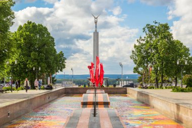 Fountain St. George Ribbon, monument of Glory in Samara in the s clipart