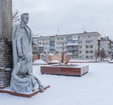 Balahna şehri, Nizhny Novgorod bölgesi / Rusya - Ocak 05 2020: Savaş mağdurları için anıt