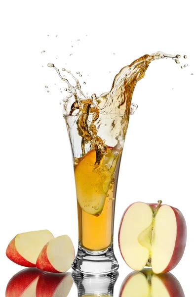 Apple juice splash — Stockfoto