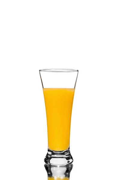 Ποτήρι χυμού πορτοκαλιού, απομονωμένο σε λευκό φόντο — Φωτογραφία Αρχείου
