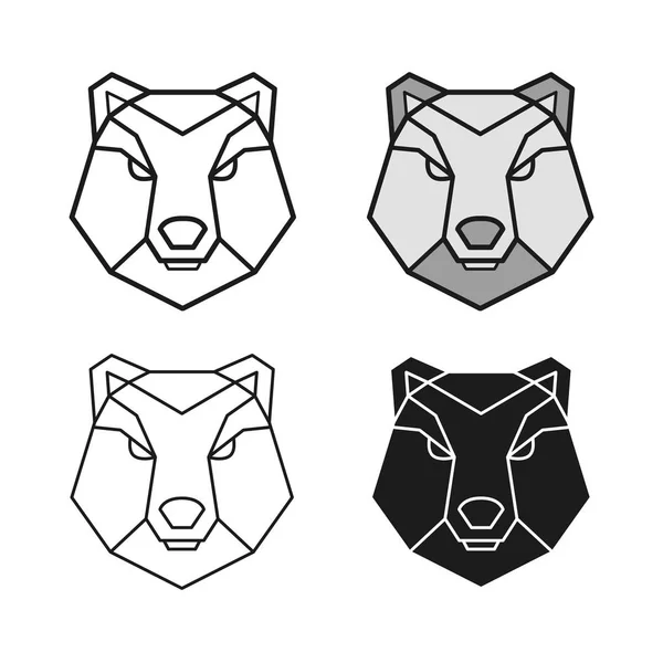 Набор векторов медвежьей геометрии — стоковый вектор