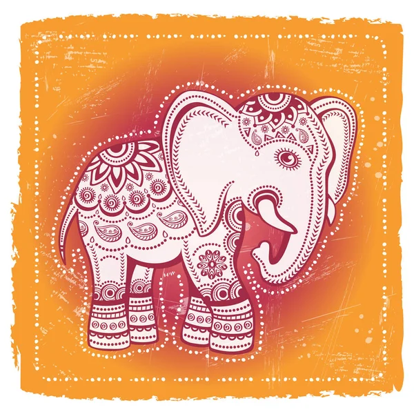 Етнічні Слон Племінних Фону Індійський Бог Ганеша Індійська Символ Відбитків — стоковий вектор