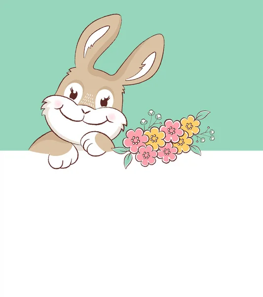 复活节兔子贺卡与拷贝空间 — 图库矢量图片