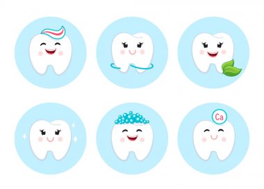 Dişler temiz floss diş macunu ve kabarcıklar köpük. Dişlerle ilgili sağlık bilgisi kümesi