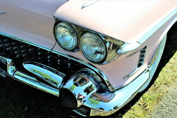 Classic us car, vintage, headlight - Kaunitz/Germay - 2017 May 27. — Stock Photo, Image