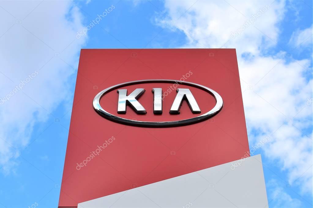 An image of a KIA logo - Bielefeld/Germany - 07/23/2017