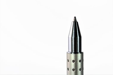 Bir yakından görüntü izole bir kalem, tükenmez kalem
