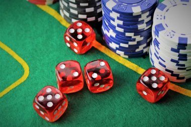 Görüntüyü bir casino - zar, chip, kumar