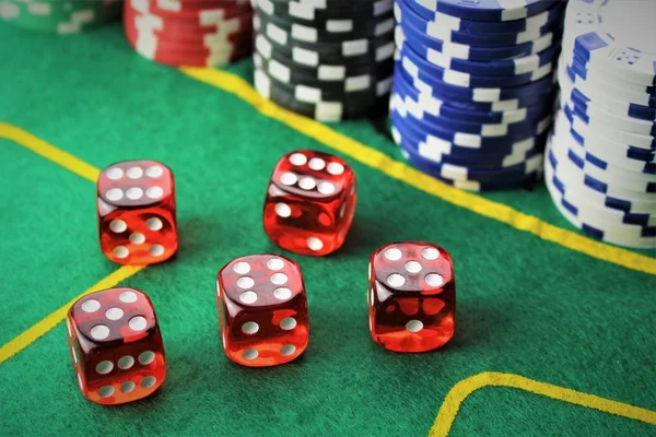 An image of a casino - dice, chip, gambling — Stock Photo, Image