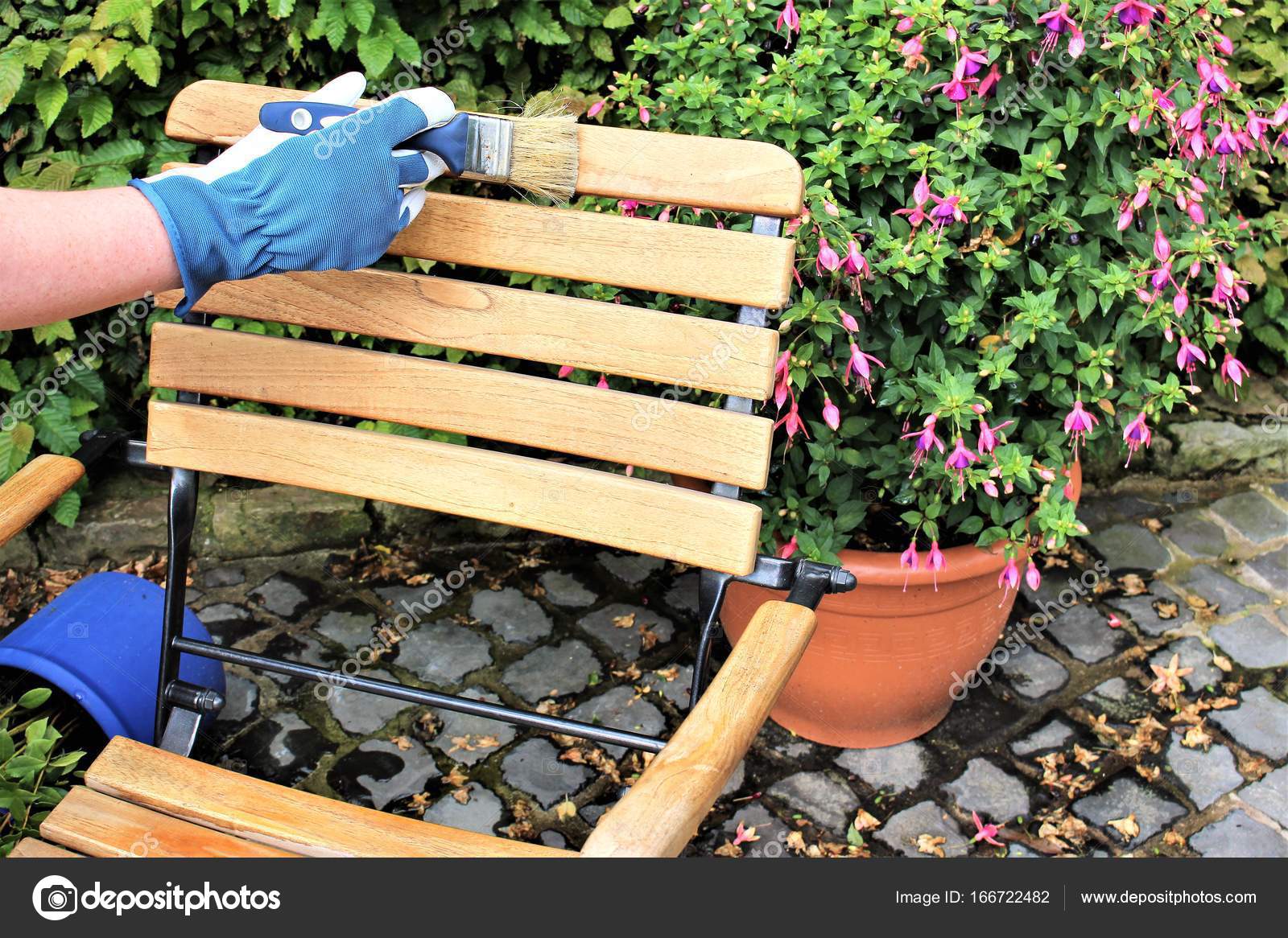 Das Bild der Gartenmöbel - die Malerei - Stockfotografie: lizenzfreie