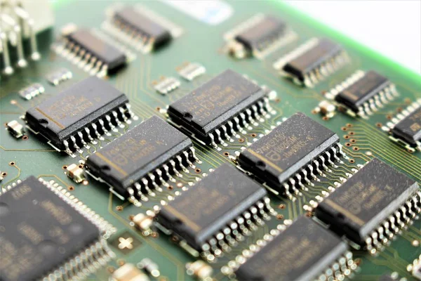 An image of a circuit board, various components — Stock Photo, Image