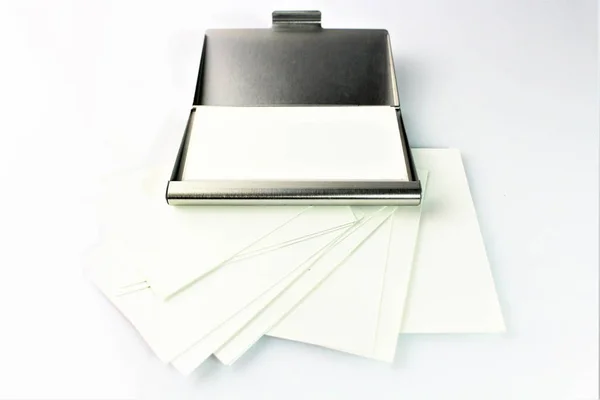 Una imagen de una caja de tarjetas - maqueta — Foto de Stock