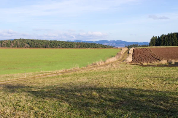 Meadows and hills during autumn — Stock Photo, Image