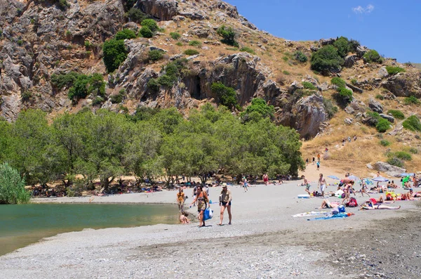 Plaża Preveli, Crete — Zdjęcie stockowe