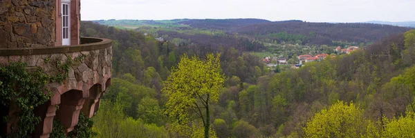 Panoramic view from the Ksiaz castle, Poland — Stock Photo, Image