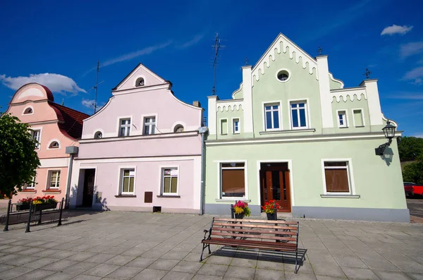 Plein van de stad van Rydzyna in Polen — Stockfoto