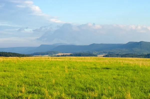 草地と丘のある風景します。 — ストック写真