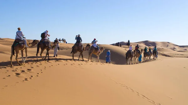 Caravana no deserto, Marrocos — Fotografia de Stock