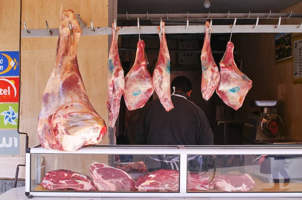 Viande sur le marché à Taroudant, Maroc — Photo