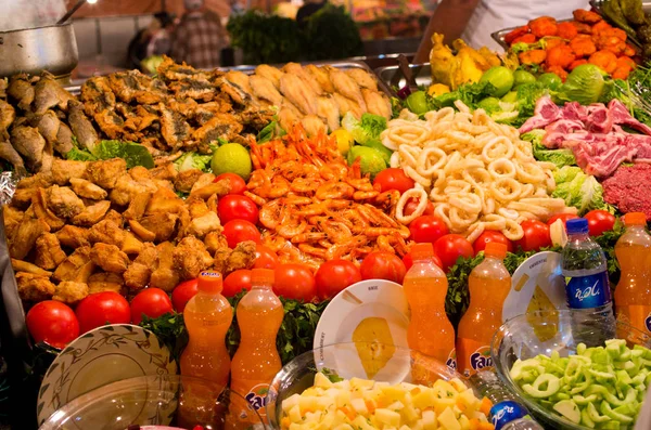 Seafoods på marknaden i Marrakech, Marocko — Stockfoto