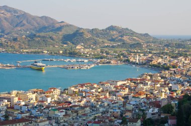 Zakynthos kasaba yukarıdan, Yunanistan