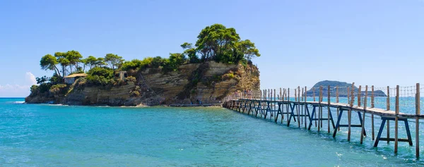 Wyspa Kamea z słynnej plaży, Zakynthos, Grecja — Zdjęcie stockowe