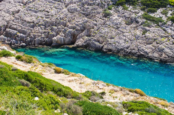 Wild korakonissi bay, Zakynthos, Grécia — Fotografia de Stock