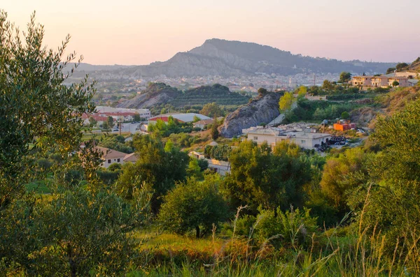Zakynthos town from olives plantation, Greece — Stock Photo, Image