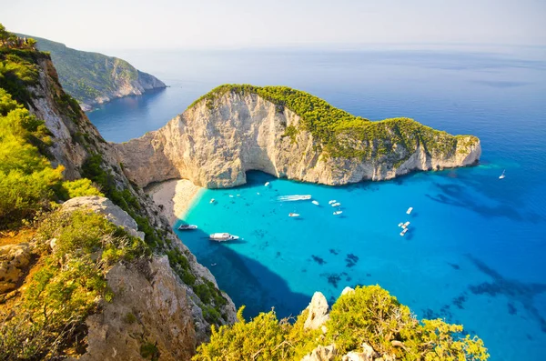 Navagio 海滩上希腊扎金索斯岛 — 图库照片