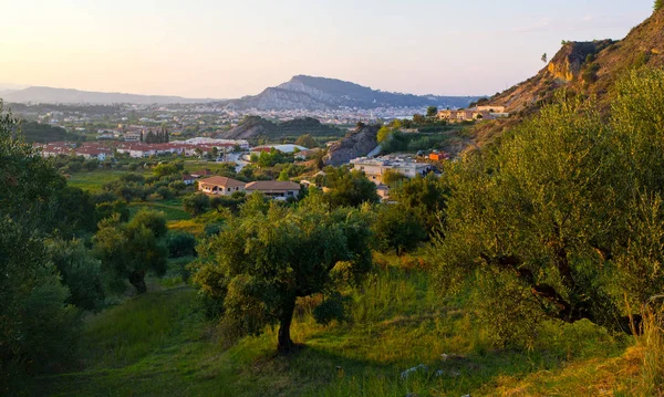 Město Zakynthos z oliv plantáže, Řecko — Stock fotografie