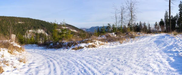 Paysage hivernal dans les collines — Photo