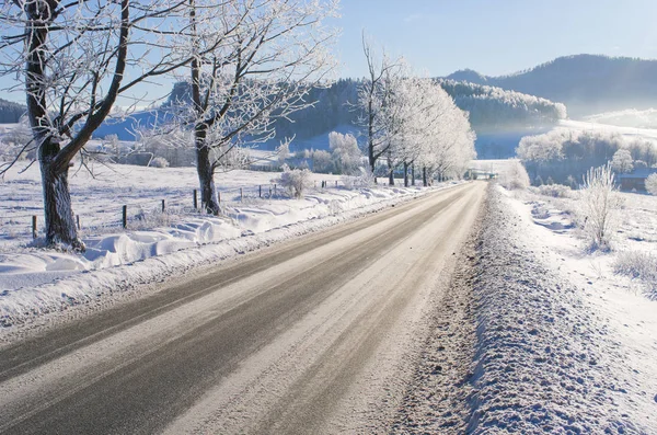 Strada durante l'inverno — Foto Stock