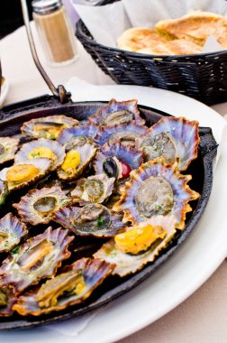 Limpets fried on the pan clipart