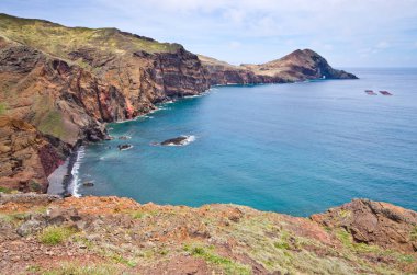 Cliffs Ponta de Sao Lourenco Yarımadası, Madeira Adası, Portekiz