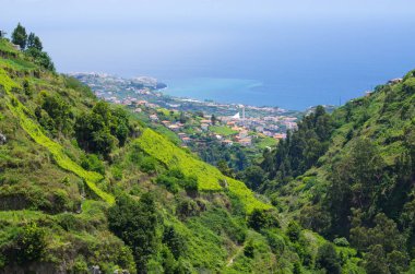 Levada do Norte 'den geniş görüş, Madeira Adası, Portekiz