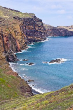 Cliffs Ponta de Sao Lourenco Yarımadası, Madeira Adası, Portekiz