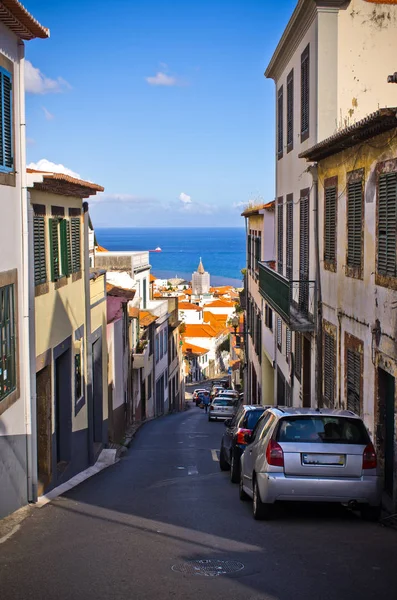 Smalle Straat Van Funchal Madeira Portugal — Stockfoto