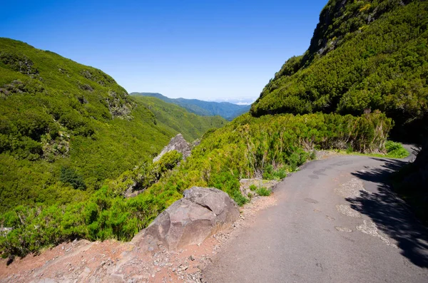 Road high in the Madeiran mountains - Portugal — Stock Photo, Image