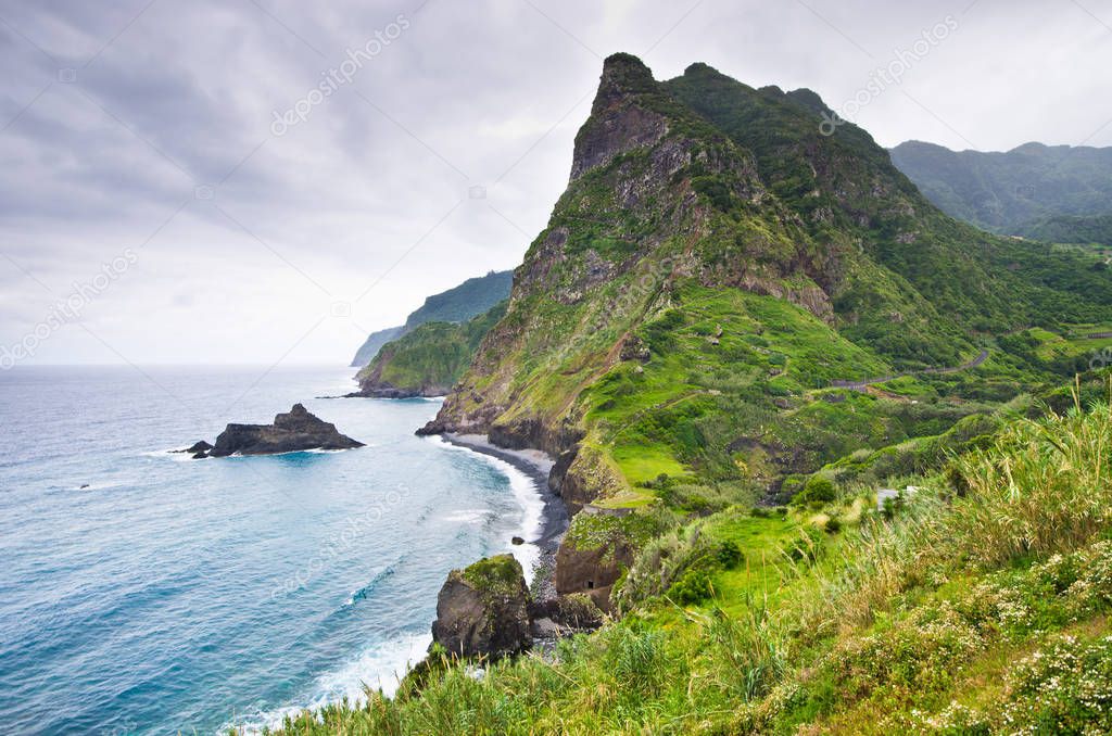 Coast of Madeira island near Sao Jorge, Portugal