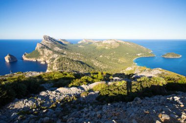 Formentor pelerinin manzarası, Mallorca, İspanya