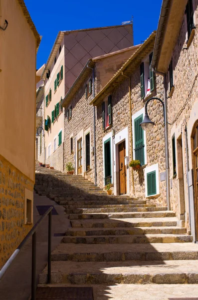 Smalle Straat Van Puerto Soller Mallorca Spanje — Stockfoto