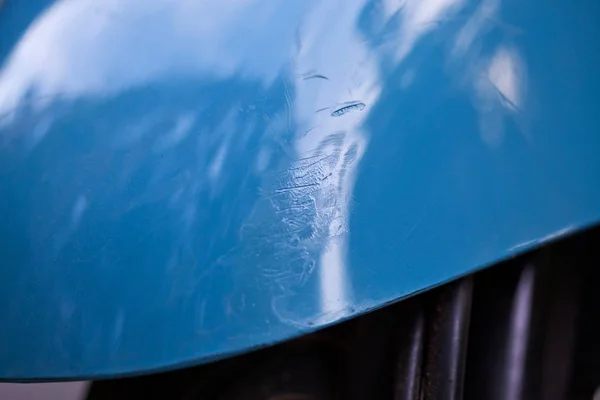 Μπροστινό φτερό μπλε ρετρό σκούτερ — Φωτογραφία Αρχείου