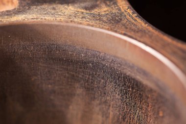 Eski paslı Engine yakın çekim silindir