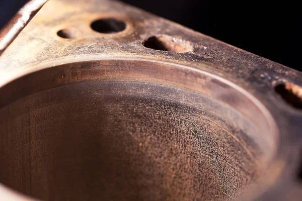 Close-up cylinder of old rusty engine — Stock Photo, Image
