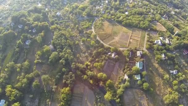 Vista aérea del antiguo pueblo de Ucrania — Vídeo de stock