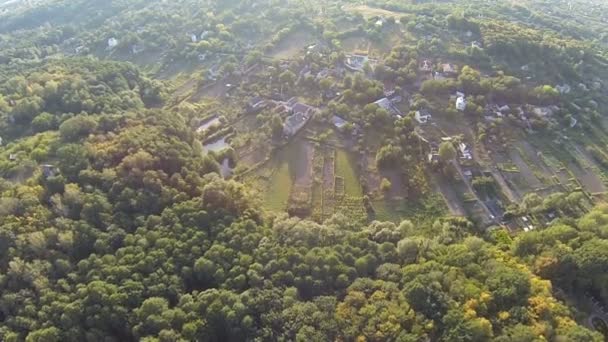 Aerial view of the old village in Ukraine — Stock Footage Aerial view of the old village in Ukraine Royalty Free Stock Video