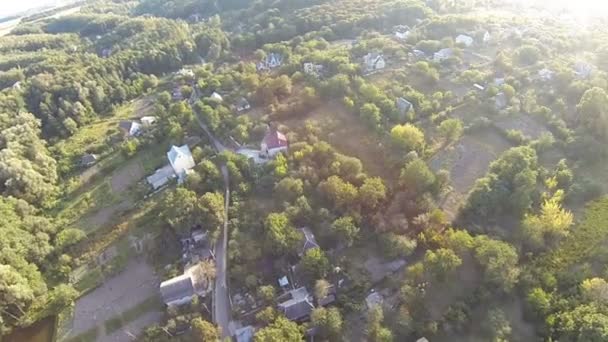 Vista aérea da antiga aldeia na Ucrânia — Vídeo de Stock