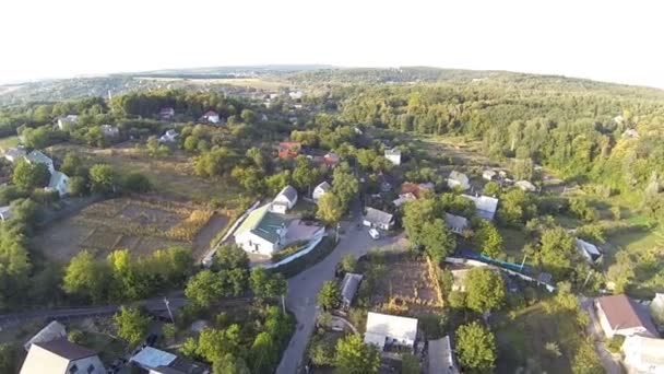 Ukrayna eski köyün havadan görünümü — Stok video
