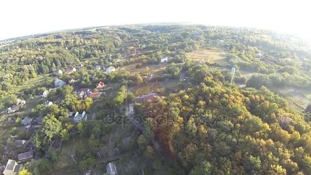 Veduta aerea del vecchio villaggio in Ucraina — Video Stock