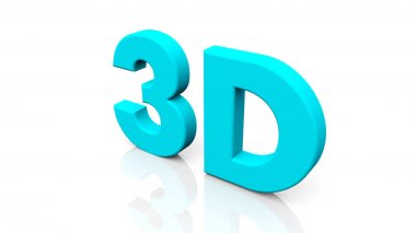 3d Render mavi 3d kelime beyaz arka plan üzerinde izole